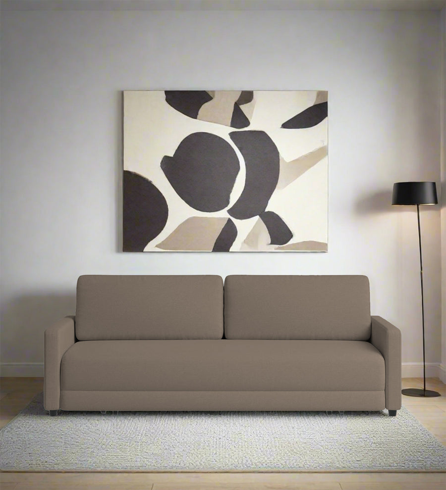 Leora  3 Seater Convertible  Cum Bed Fabric Sofa - Hazel Beige by Febonic Living