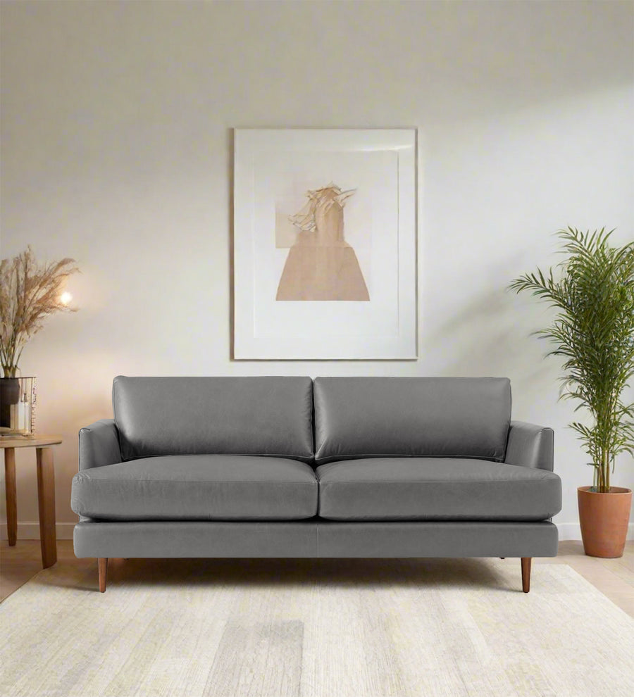 Sterio  2 Seater Leatherette Sofa - Dim Grey by Febonic Living