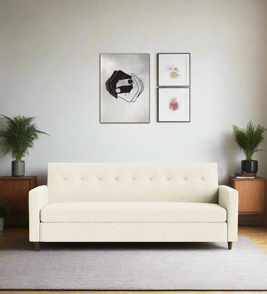 Timon  2 Seater Fabric Sofa - Ivory Cream by Febonic Living