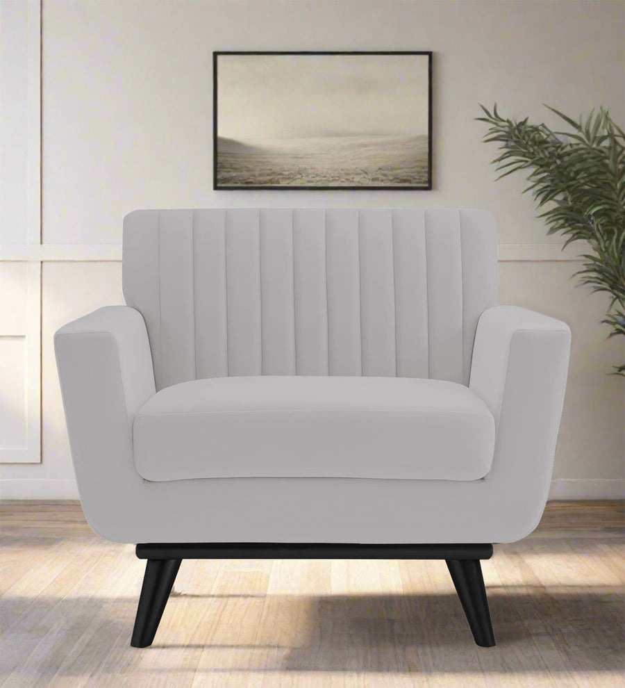 Tucker  1 Seater Velvet Sofa - Light Grey by Febonic Living