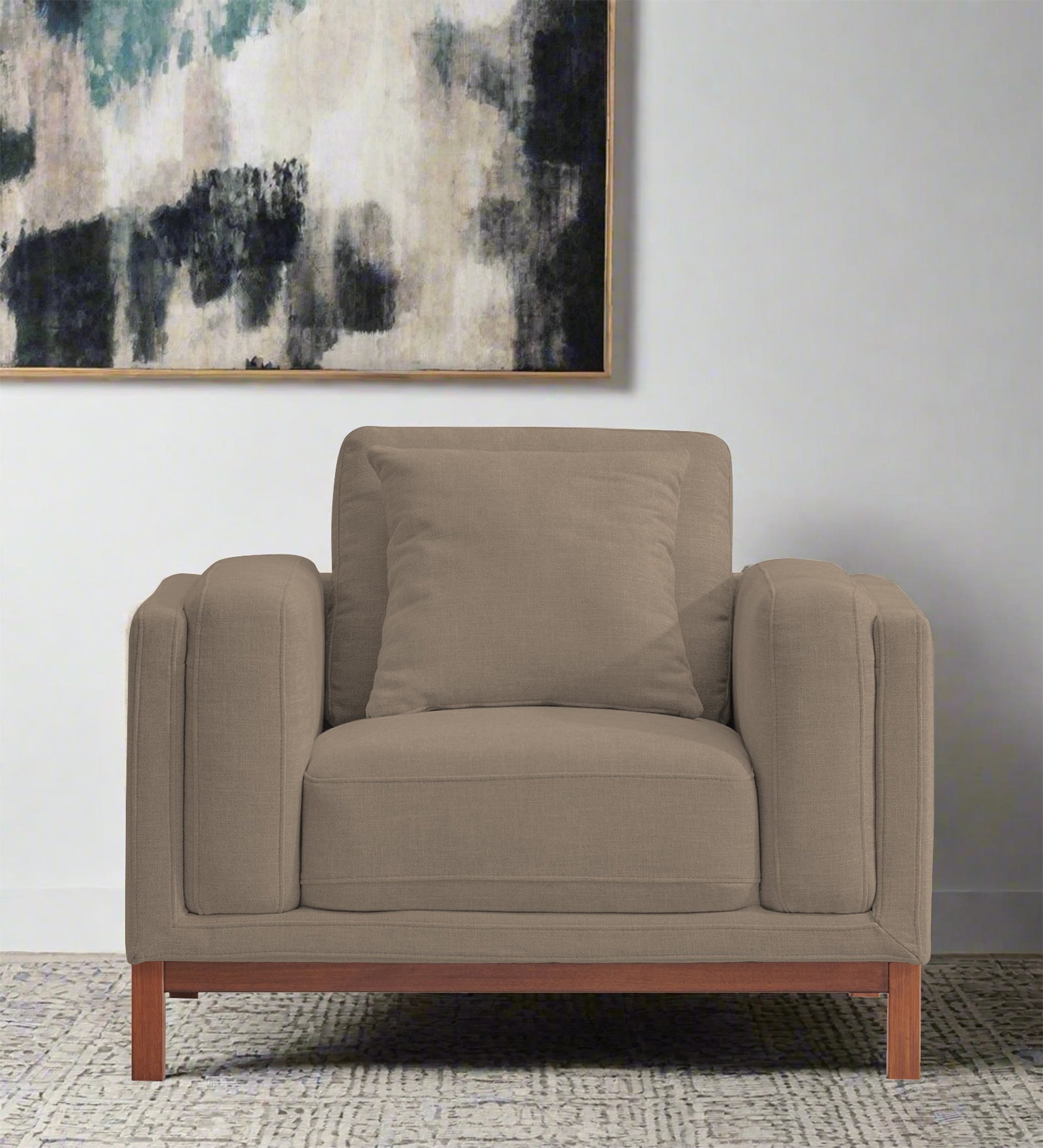 Borry Fabric 1 Seater Sofa in Hazel Beige Colour - Febonic Living
