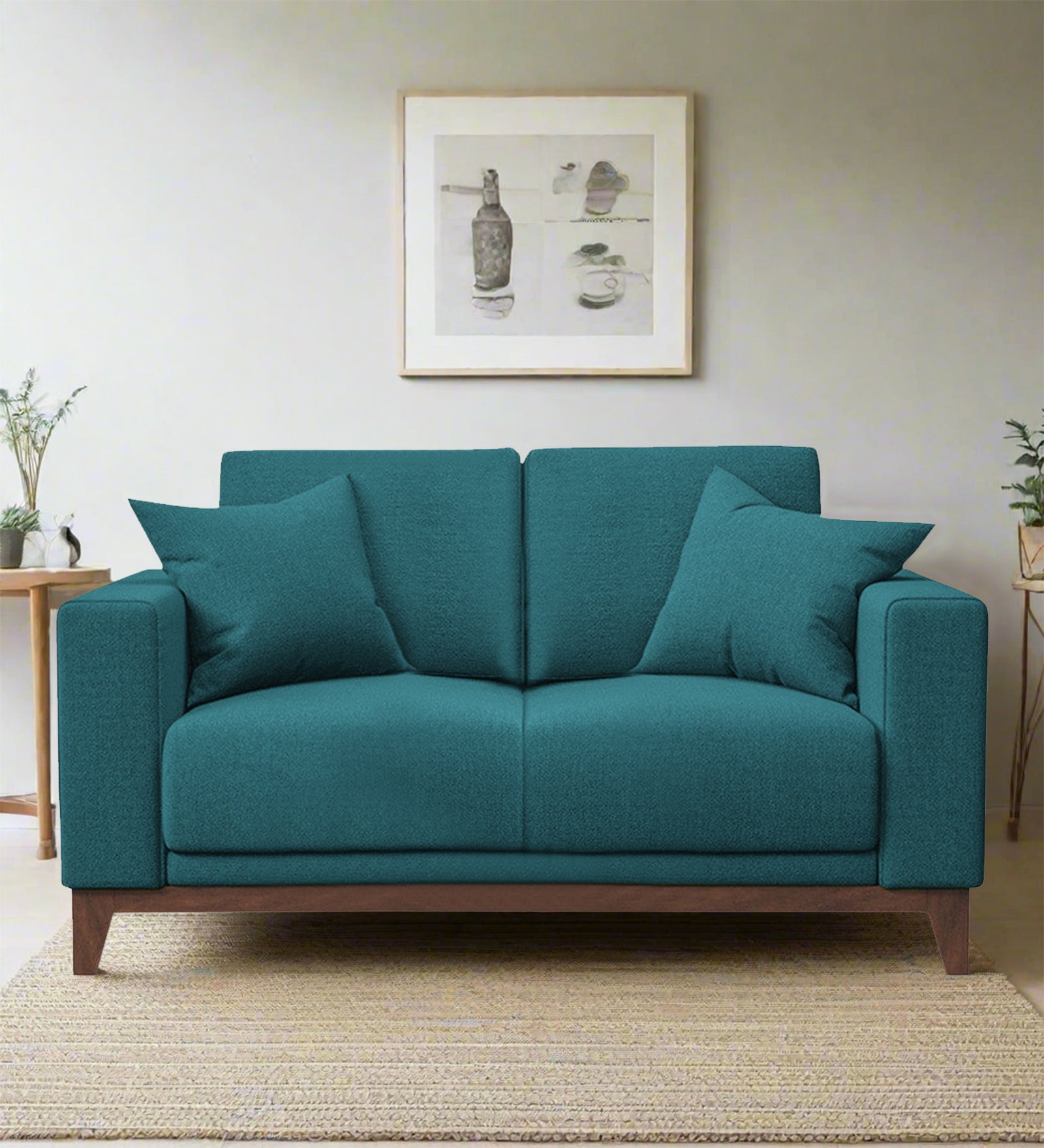 Luca Fabric 2 Seater Sofa in Water Blue Colour