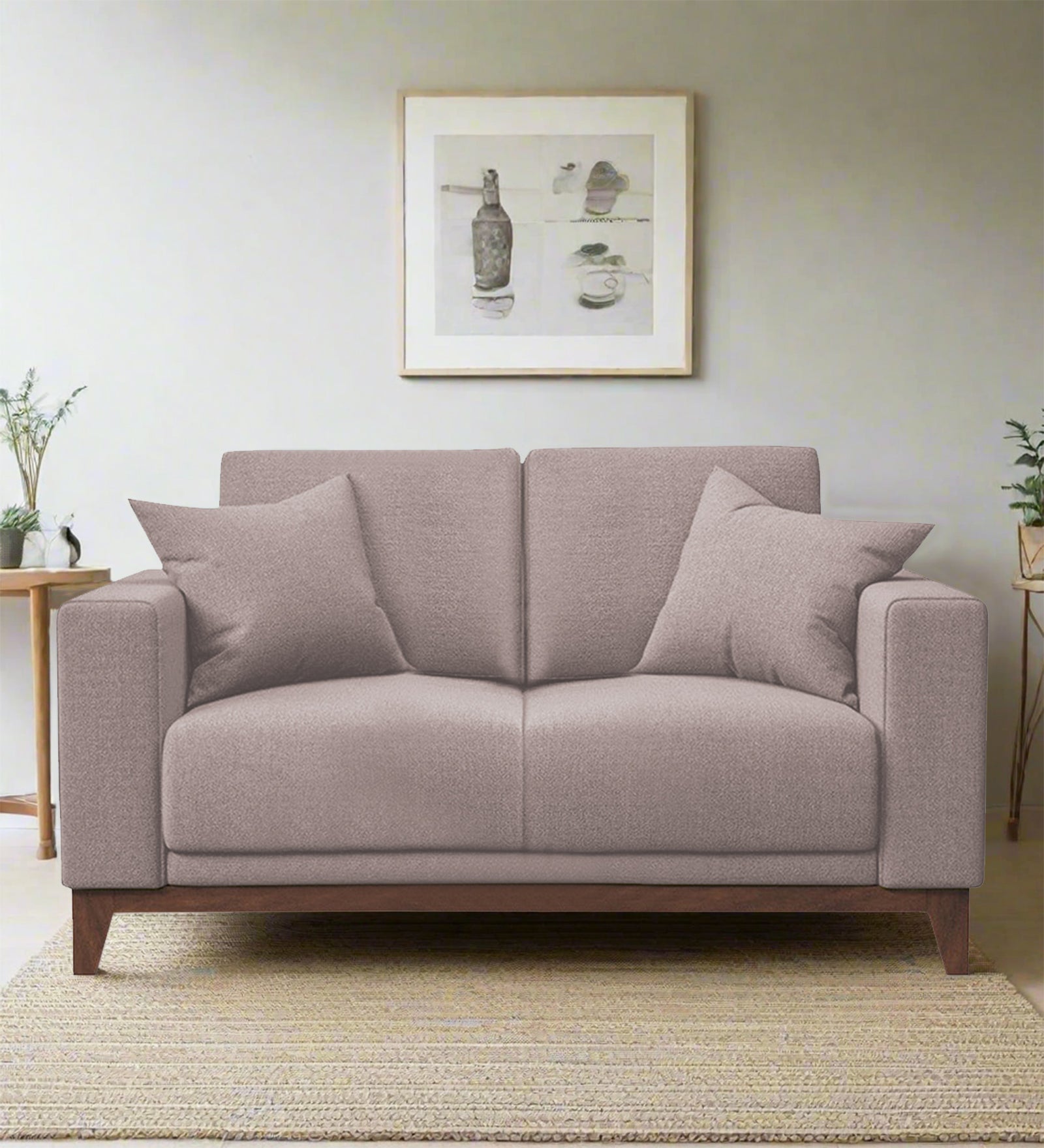 Luca Fabric 2 Seater Sofa in Almond Beige Colour