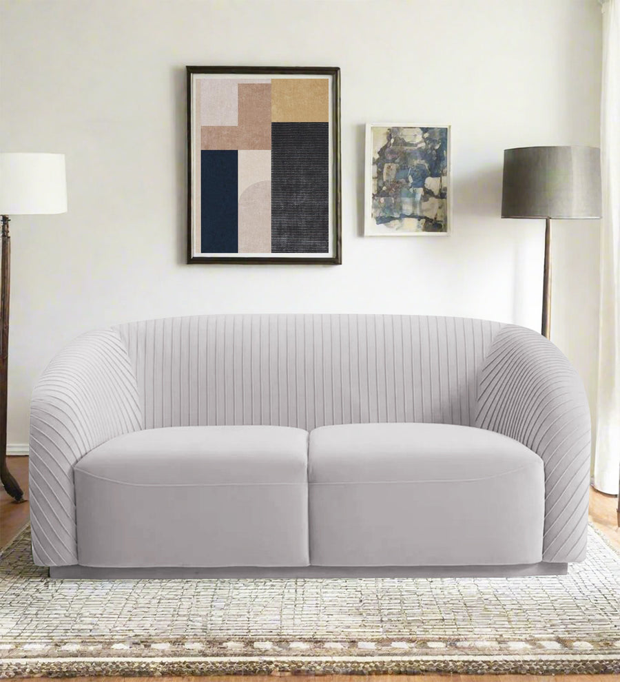 Yara  2 Seater Velvet Fabric Sofa - Concrete Grey by Febonic Living