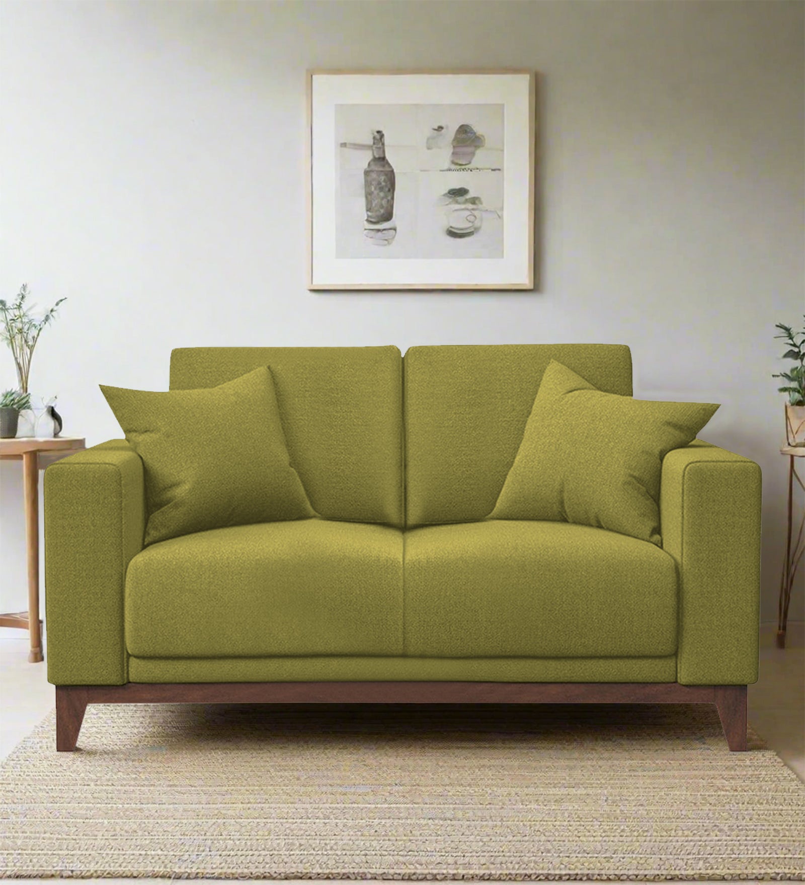 Luca Fabric 2 Seater Sofa in Kelly Green Colour