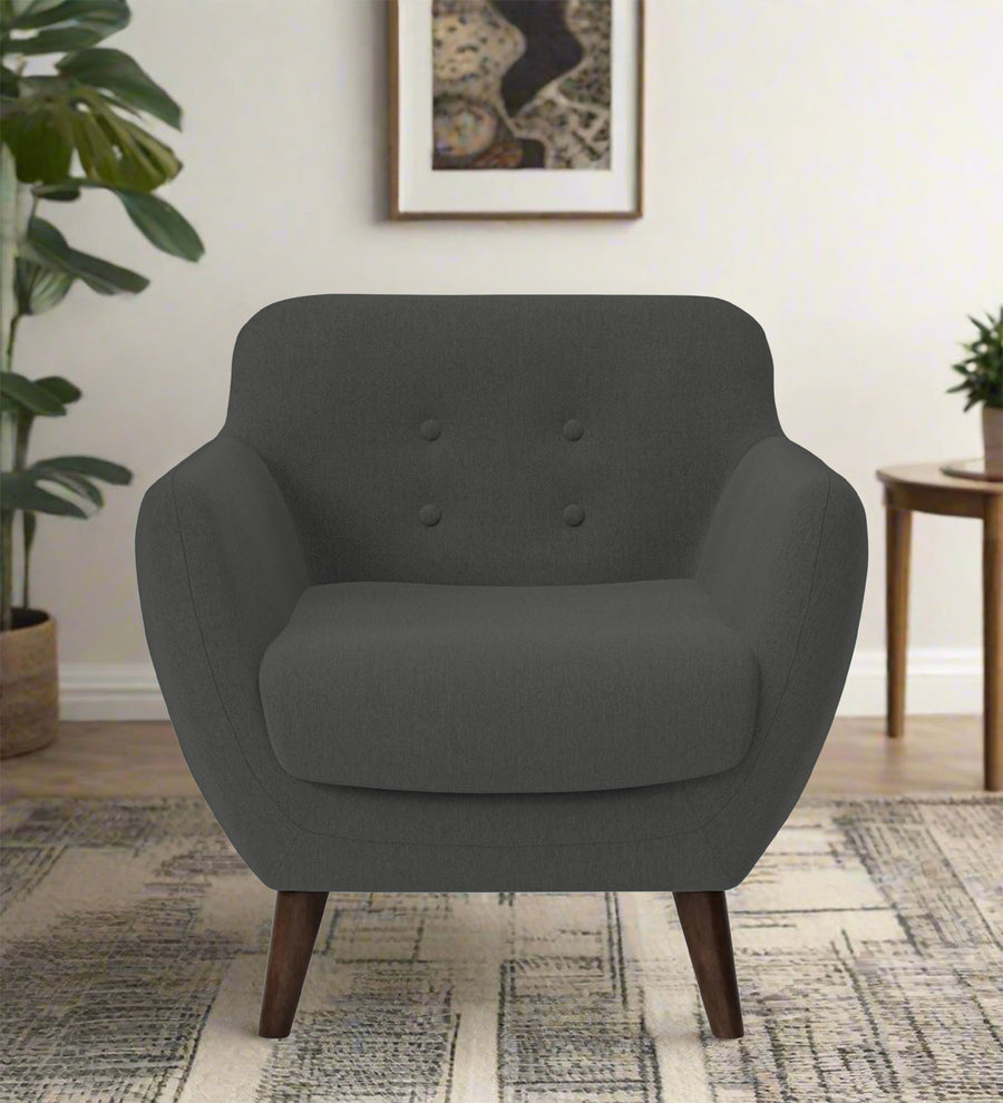 Goofy  1 Seater Fabric Sofa - Charcoal Grey by Febonic Living