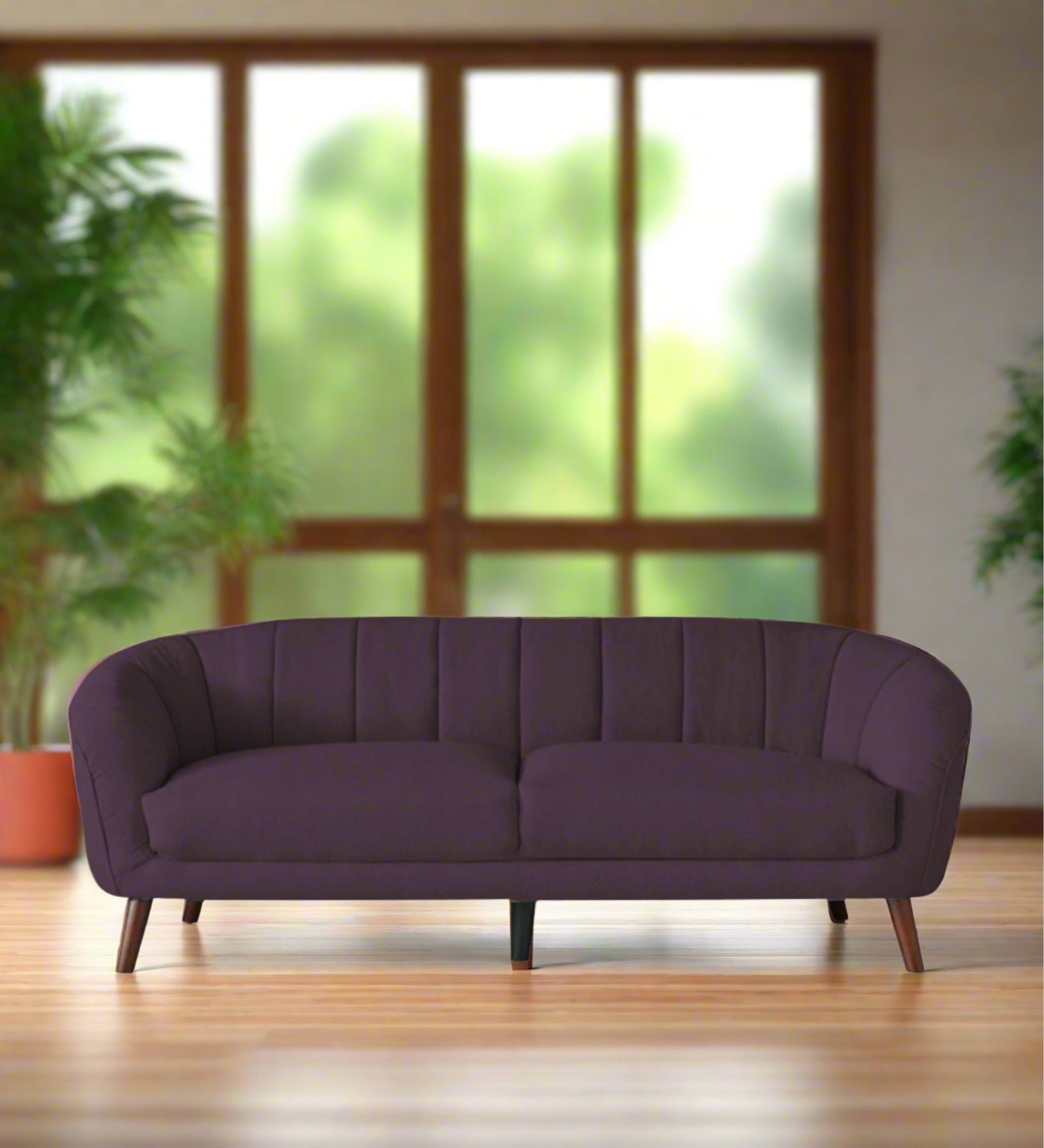 Benjamin Fabric 3 Seater Sofa in Greek Purple Colour