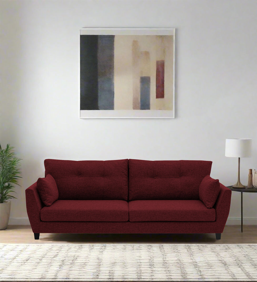 Mario 3 Seater Fabric Sofa - Blood Maroon by Febonic Living