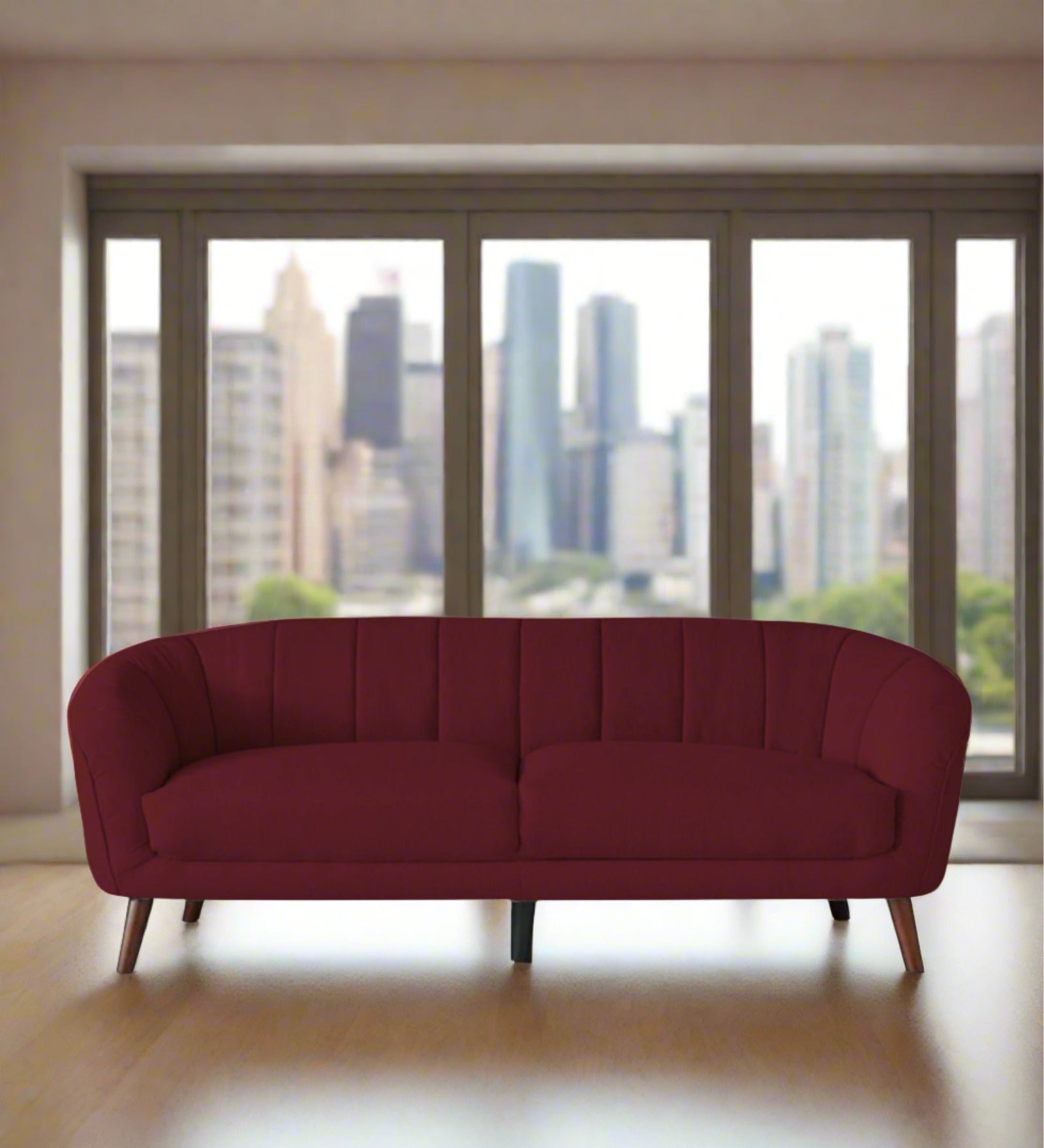 Benjamin Fabric 3 Seater Sofa in Blood Maroon Colour