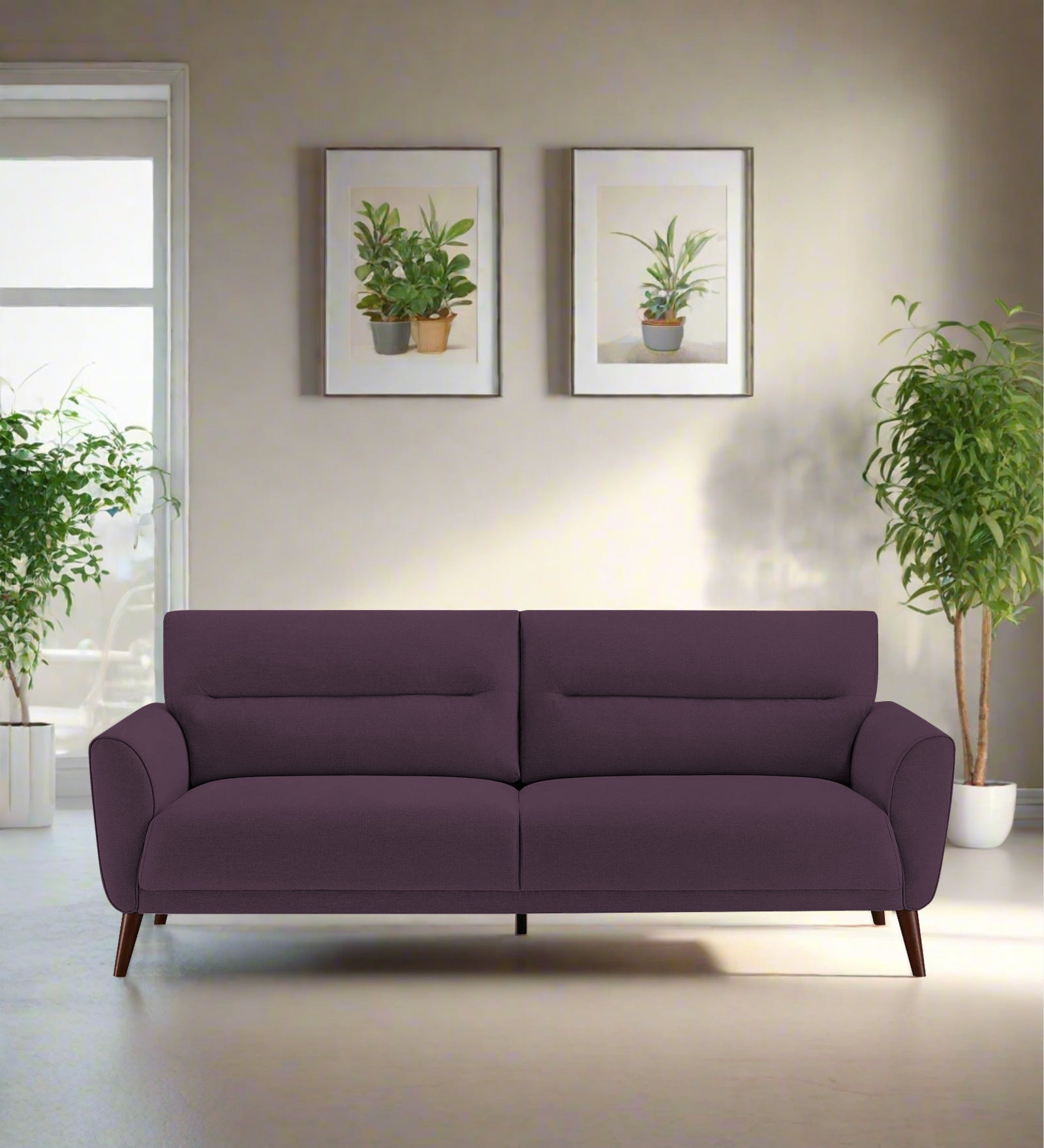 Castro Fabric 3 Seater Sofa in Greek Purple Colour