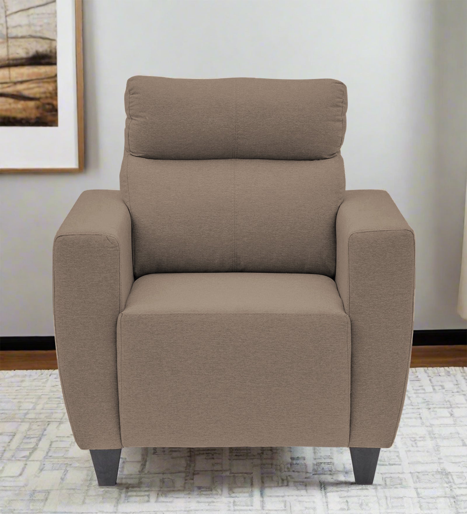 Honor Fabric 1  Seater Sofa In Nut Beige Colour - Febonic Living
