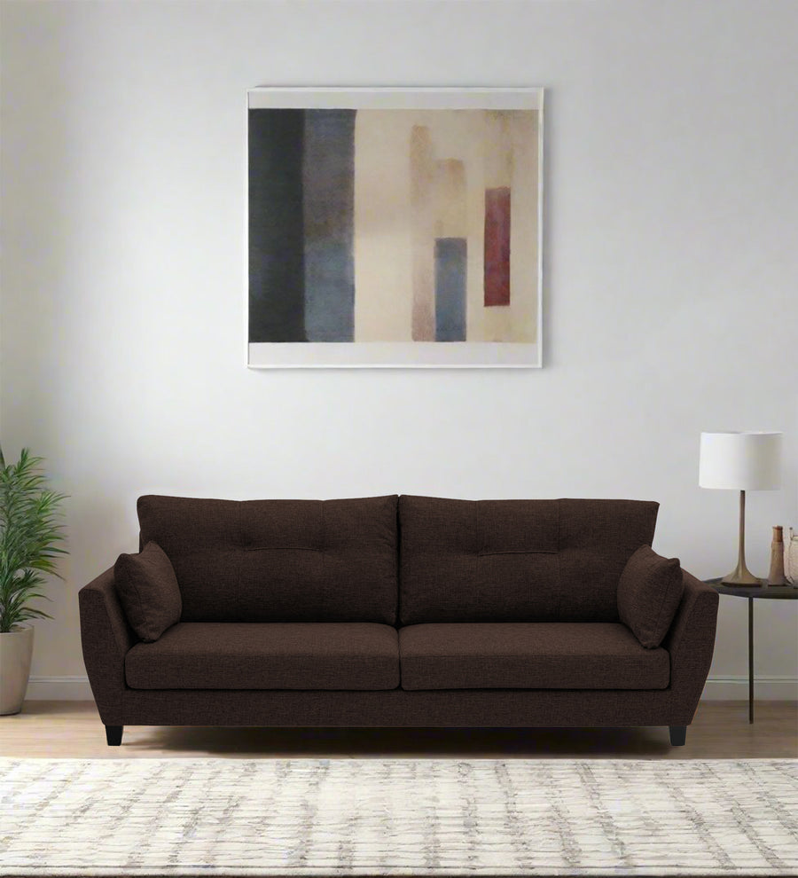 Mario 3 Seater Fabric Sofa - Coffee Brown by Febonic Living