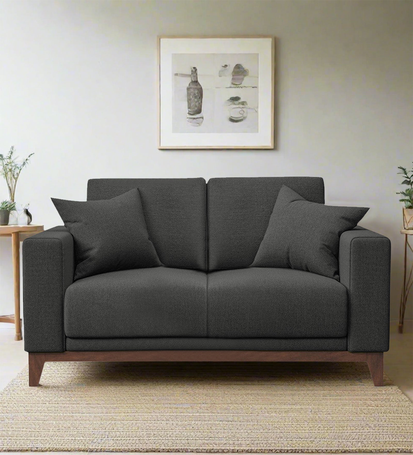 Luca Fabric 2 Seater Sofa in Stone Grey Colour