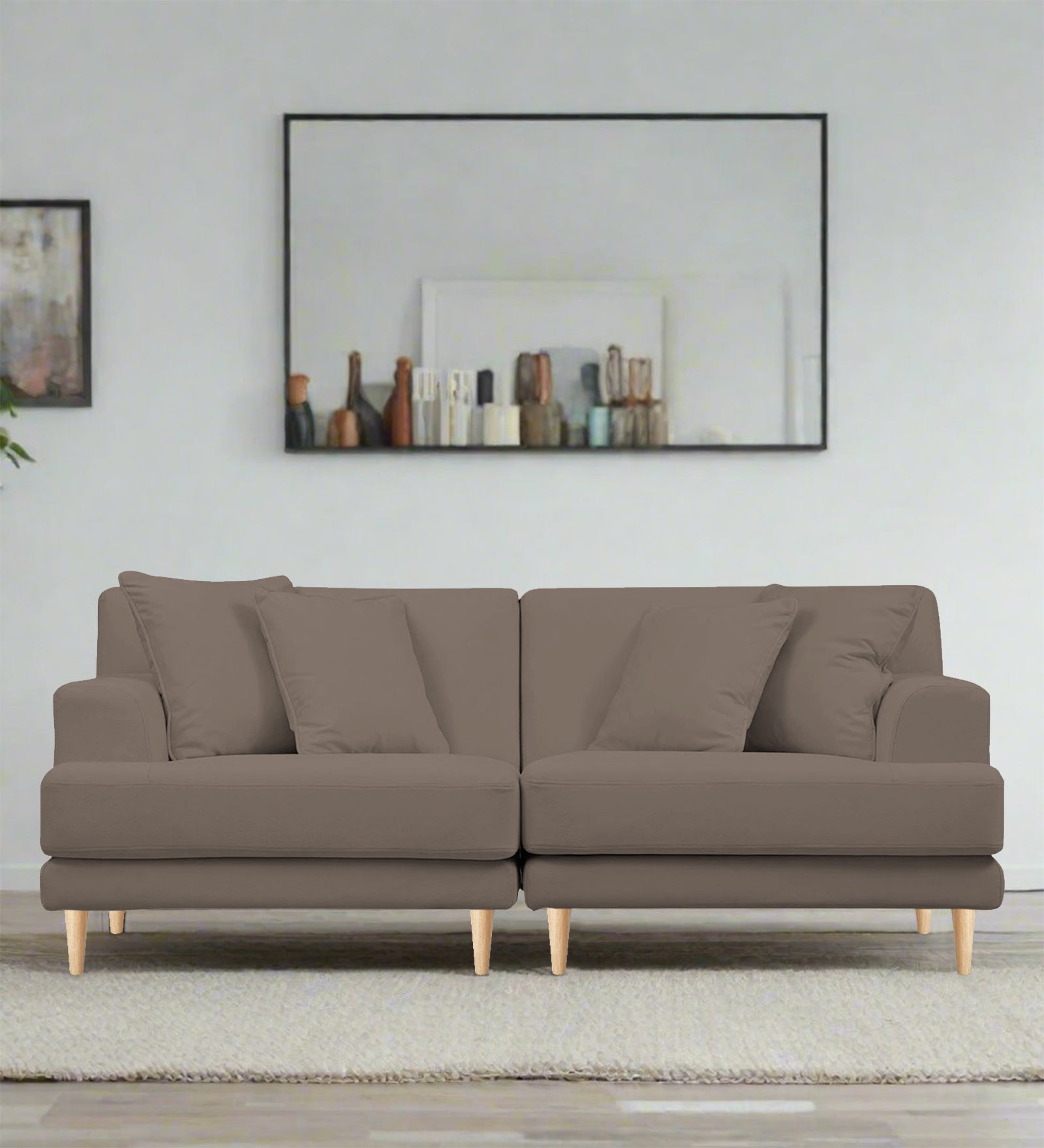 Woody Fabric 3 Seater Sofa in Rock Beige Colour