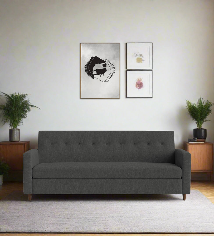 Timon  2 Seater Fabric Sofa - Charcoal grey by Febonic Living