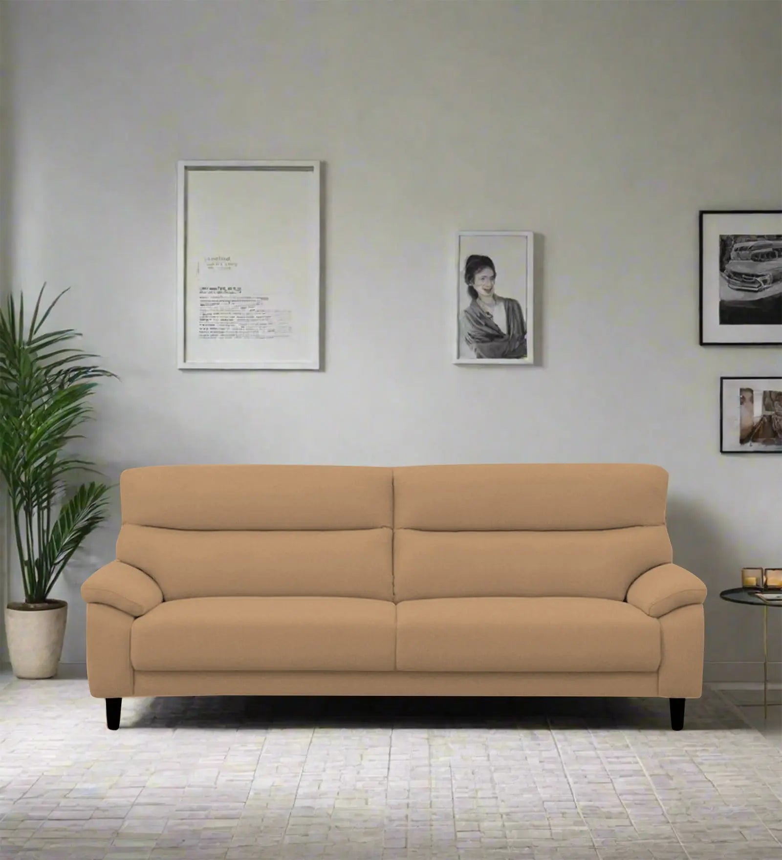 Zibby Fabric 3 Seater Sofa In Copper Brown Colour Febonic Living