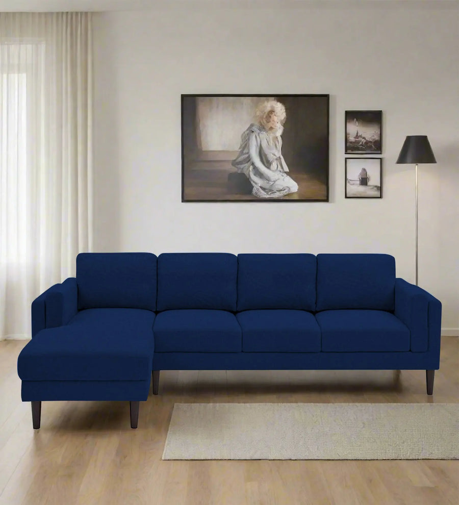 Creata  RHS  (3+Lounger) Fabric Sectional Sofa - Royal Blue by Febonic Living
