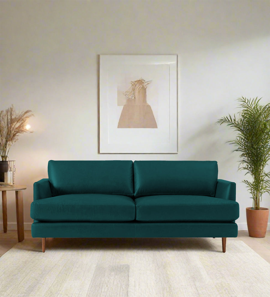 Sterio  2 Seater Leatherette Sofa - Peakcock Blue by Febonic Living