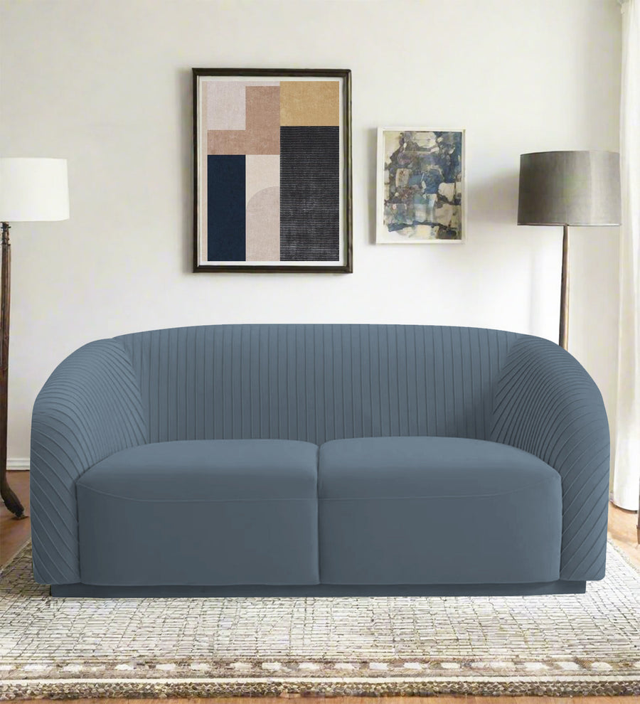 Yara  2 Seater Velvet Fabric Sofa - Oxford Blue by Febonic Living