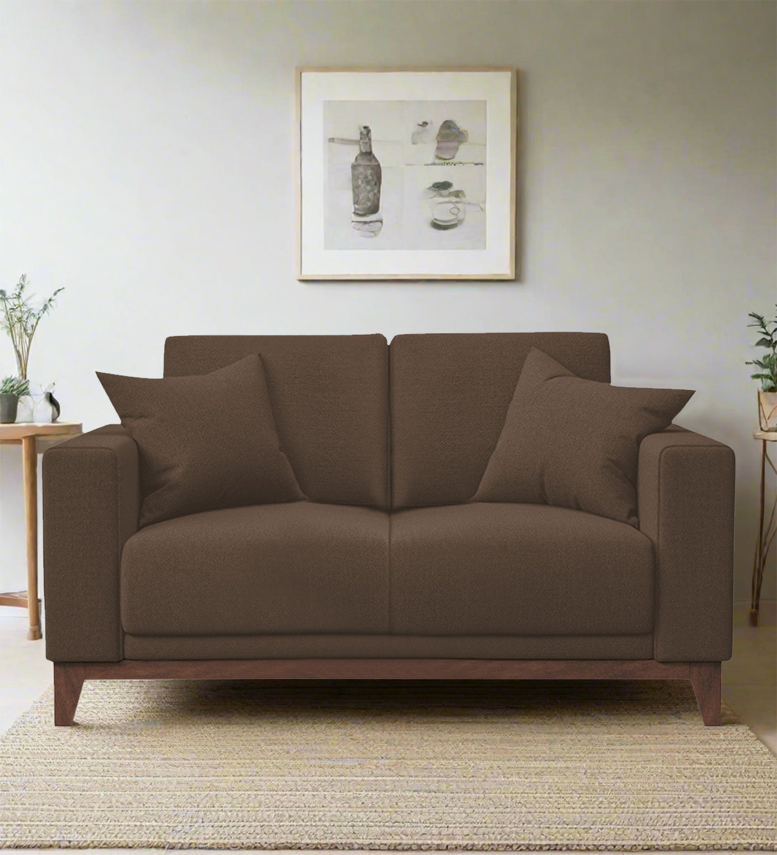 Luca Fabric 2 Seater Sofa in Rosy Brown Colour