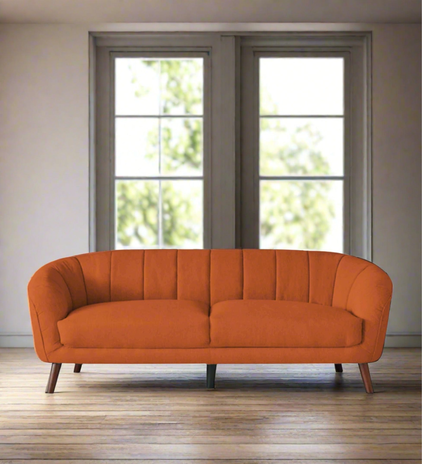 Benjamin Fabric 3 Seater Sofa in Vivid Orange Colour