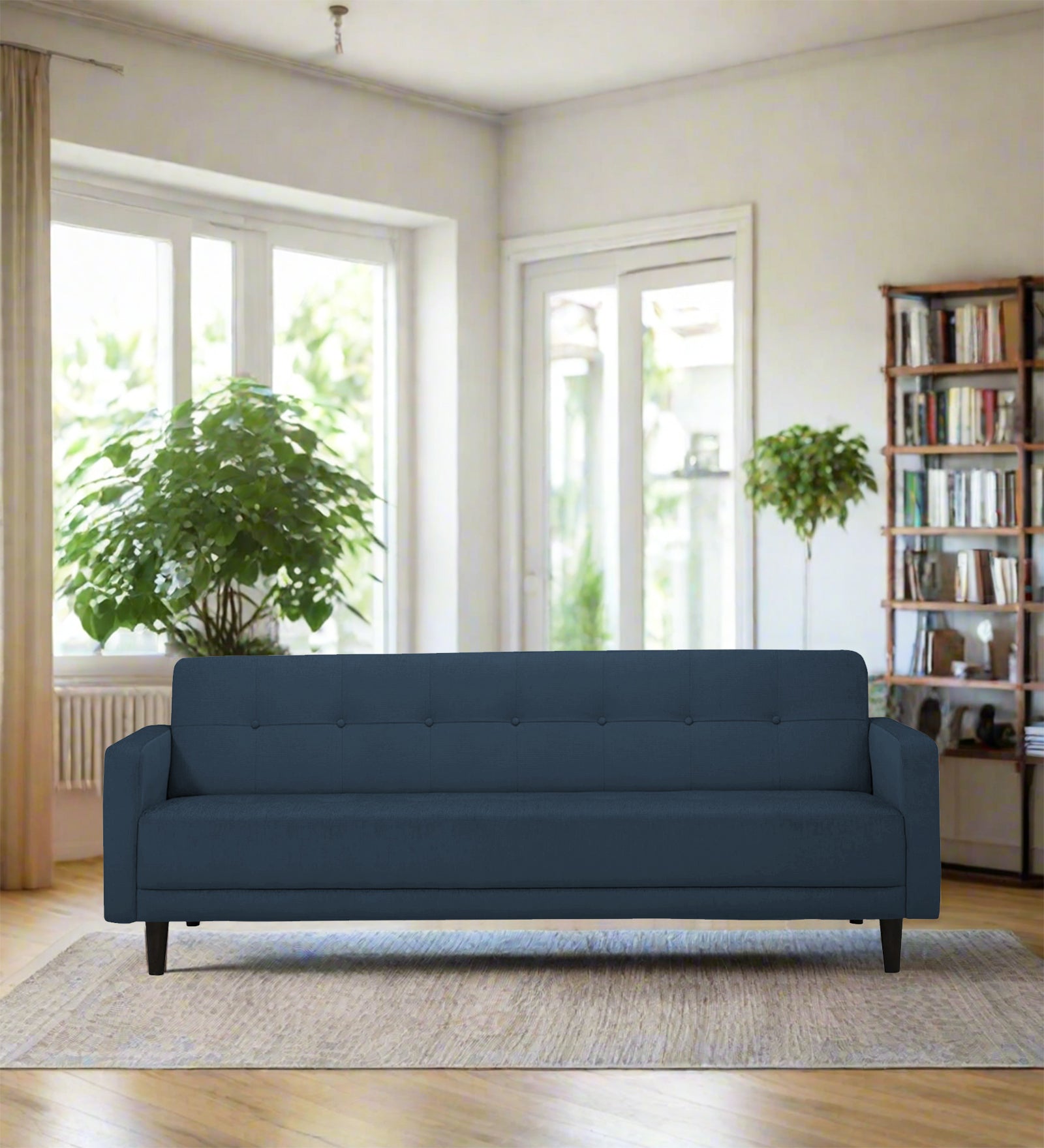 Noha Fabric 3 Seater Sofa In Light Blue Colour