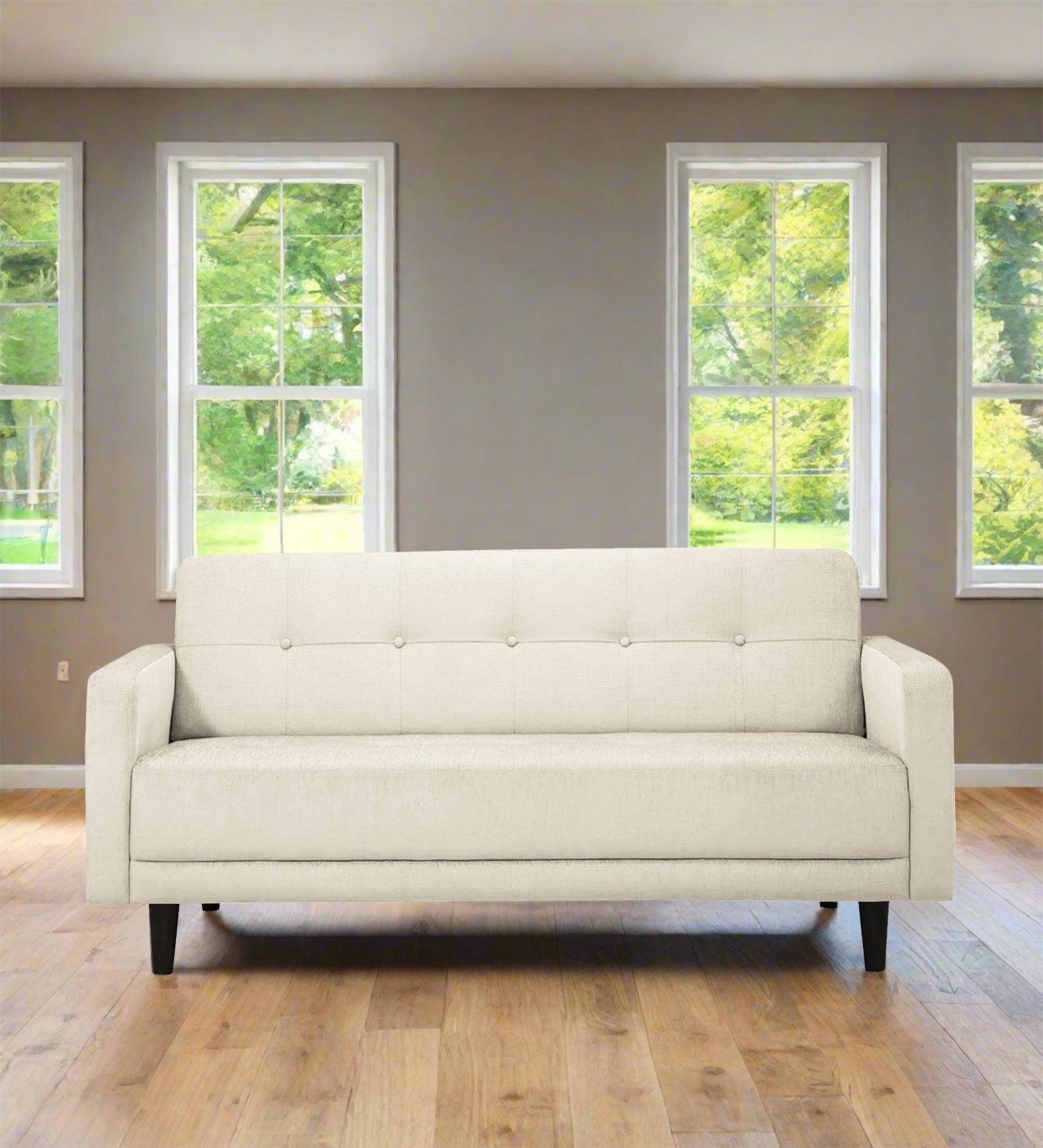 Noha Fabric 2 Seater Sofa in Ivory Cream Colour
