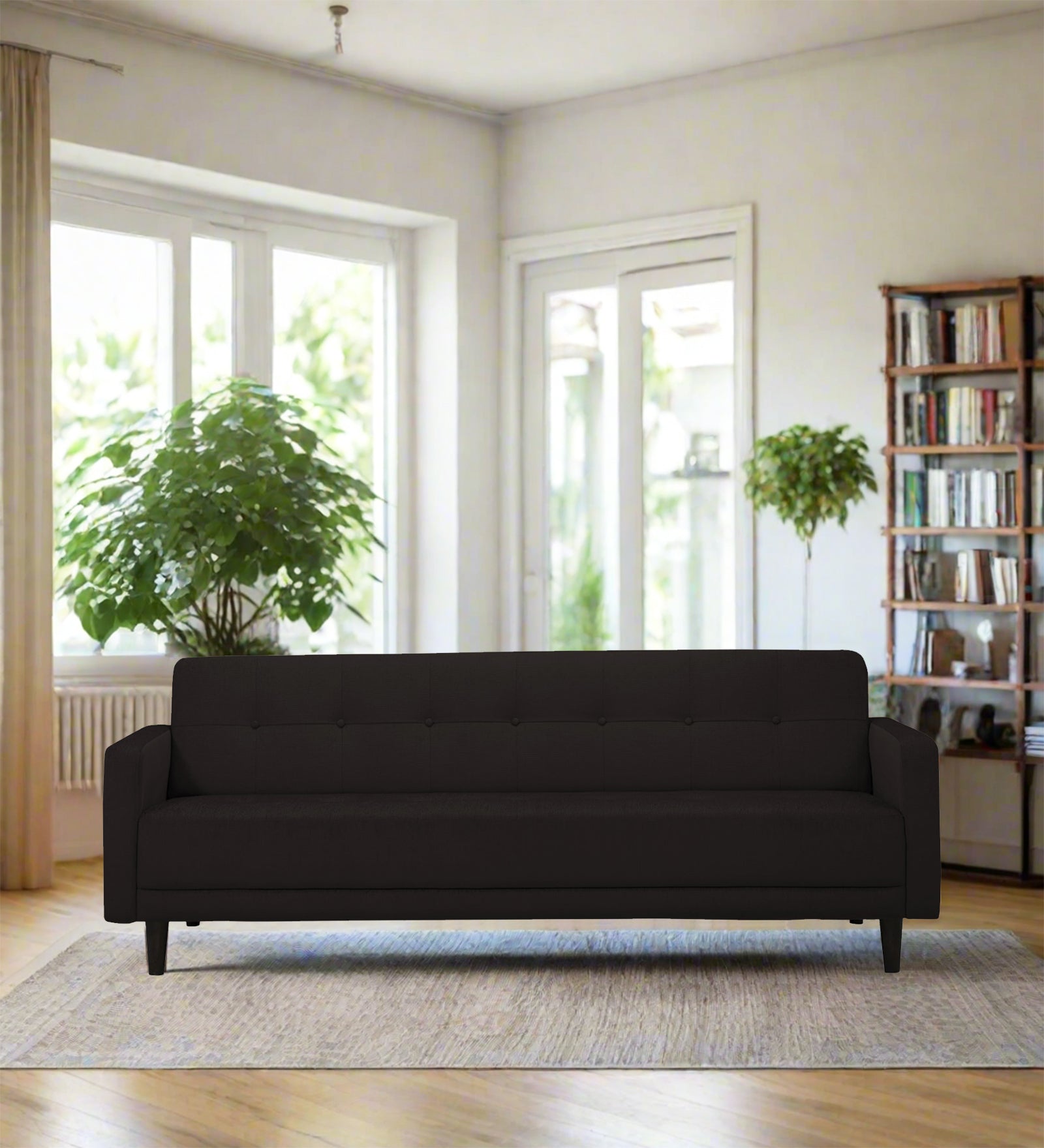 Noha Fabric 3 Seater Sofa In Cara Brown Colour