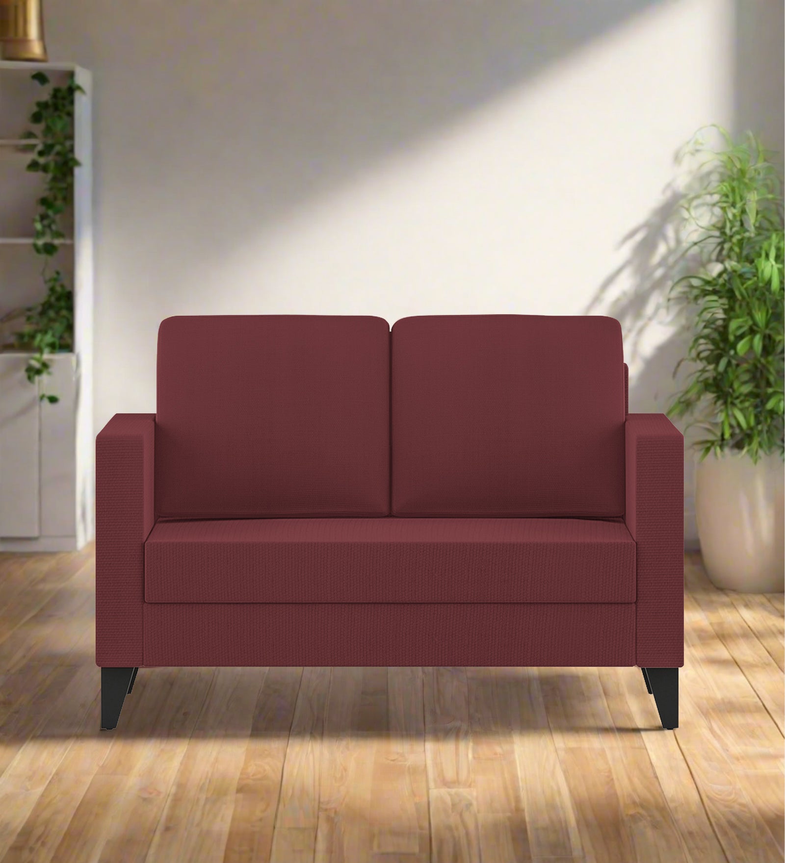 Nori Fabric 2 Seater Sofa In Blaze Red Colour