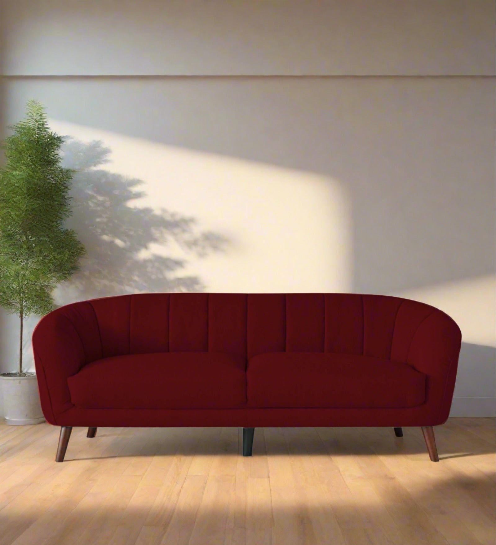 Benjamin Fabric 3 Seater Sofa in Ruby Red Colour