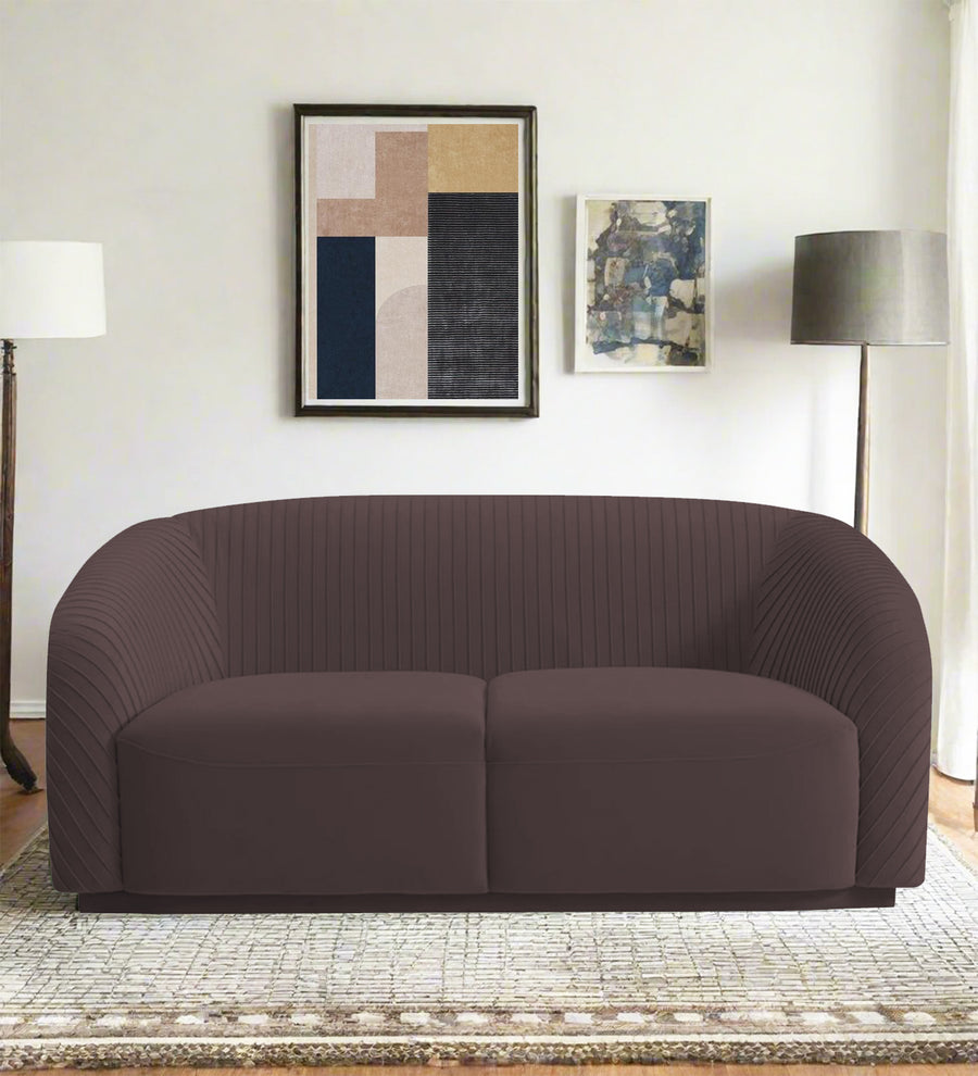 Yara  2 Seater Velvet Fabric Sofa - Mocha Brown by Febonic Living
