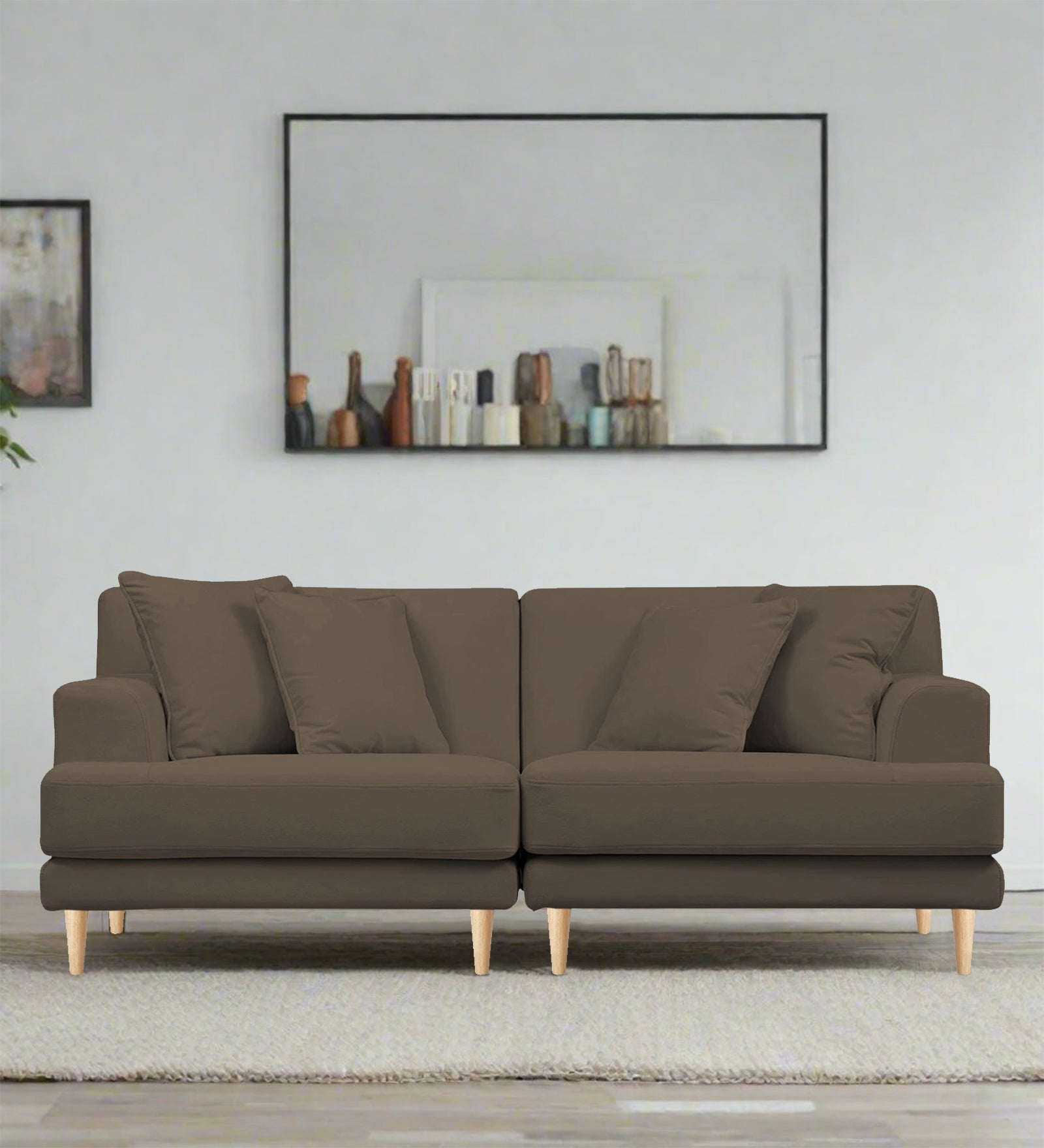 Woody Fabric 3 Seater Sofa in Broco Dust Colour