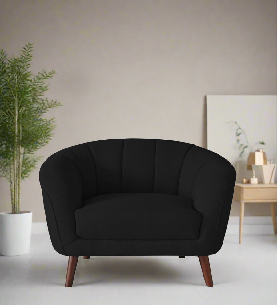 Benjamin  1 Seater Fabric Sofa - Zed Black by Febonic Living