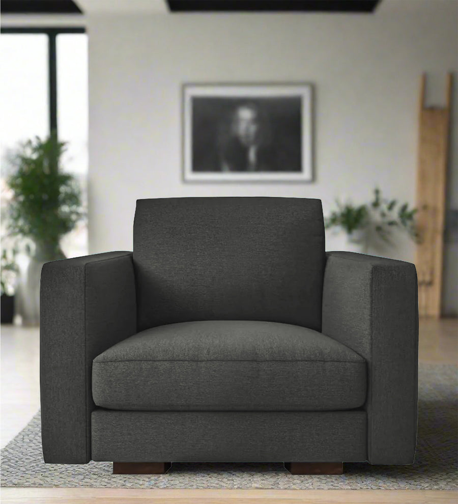 Messy  1 Seater Fabric Sofa - Charcoal Grey by Febonic Living
