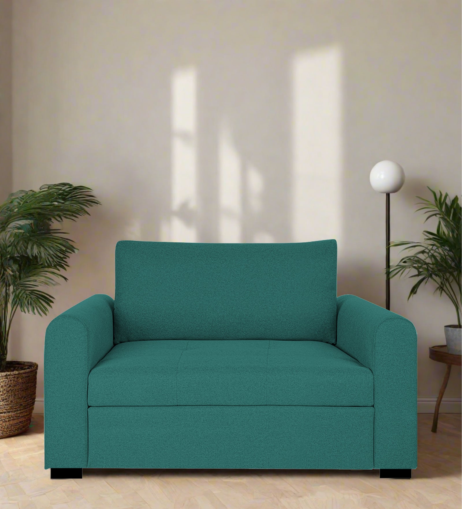 Sigma Fabric 1 Seater Sofa in Sea Green Colour