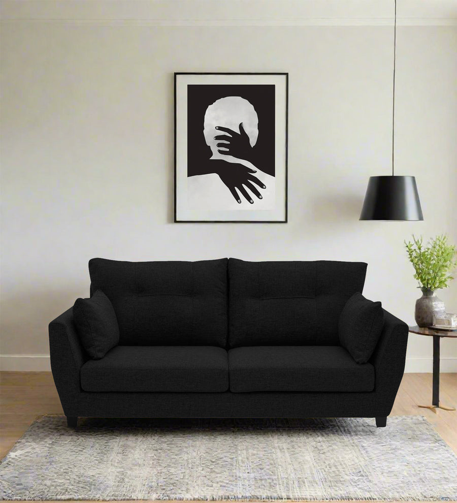 Mario  2 Seater Fabric Sofa - Zed Black by Febonic Living