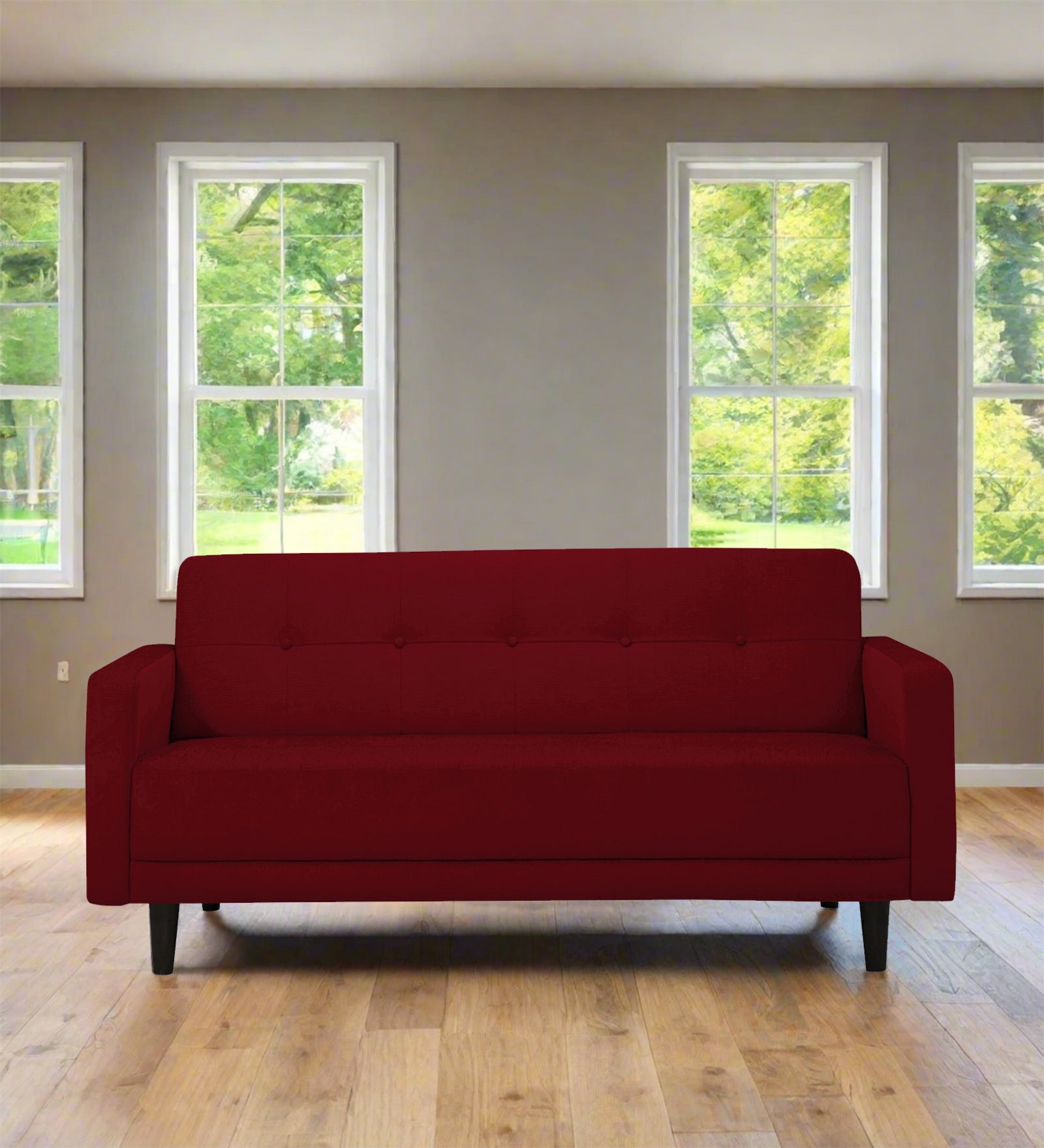 Noha Fabric 2 Seater Sofa in Ruby Red Colour