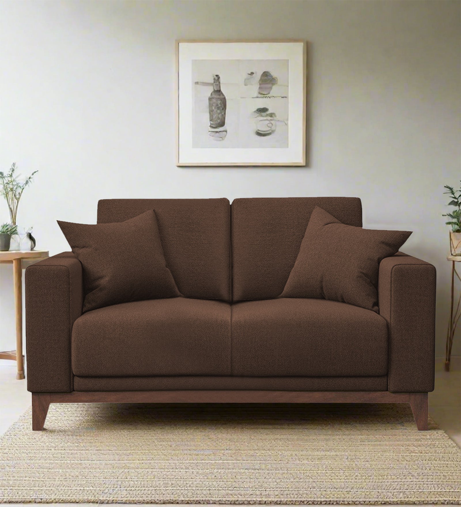 Luca Fabric 2 Seater Sofa in Ash Brown Colour