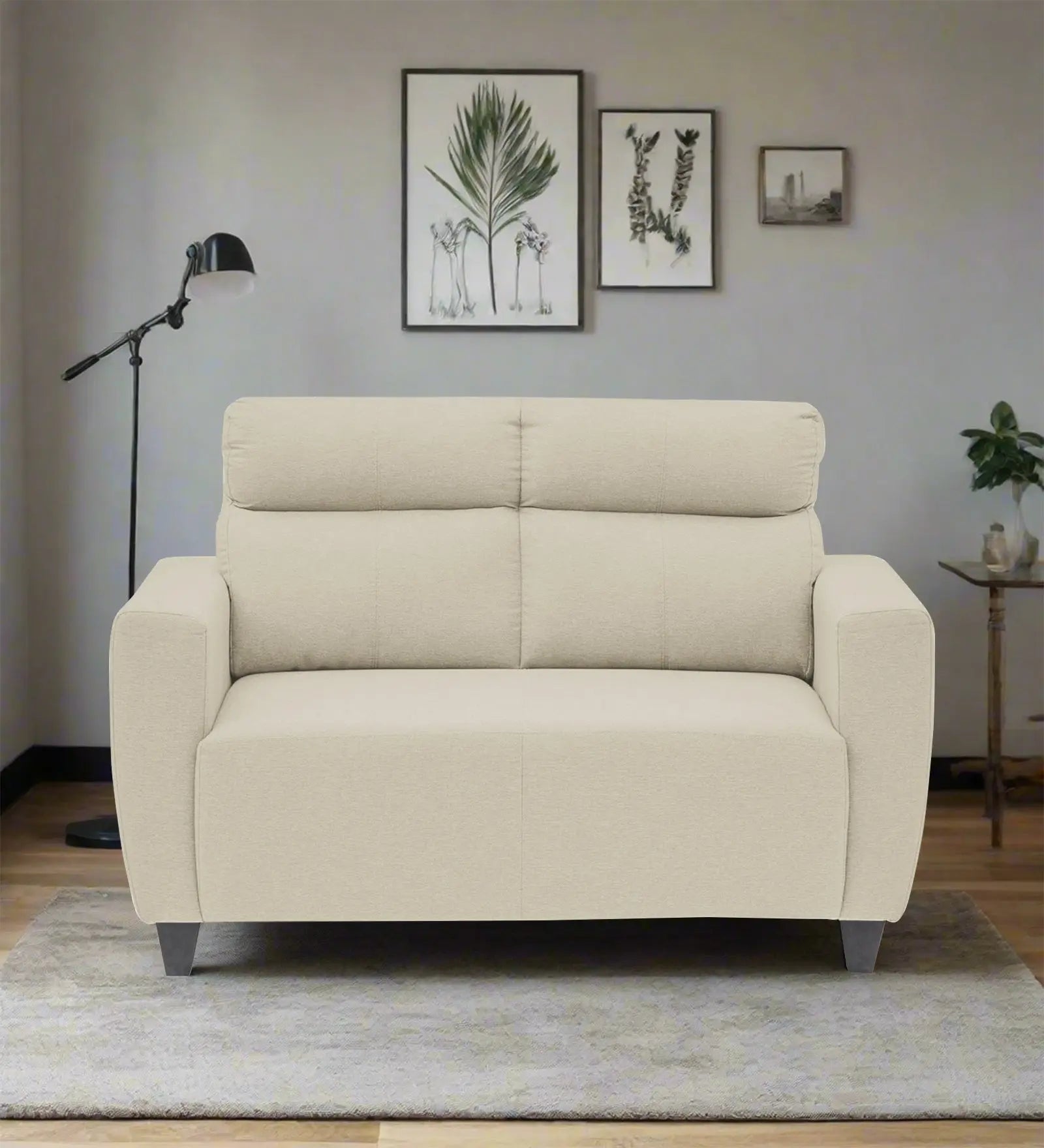 Burban Fabric 2 Seater Sofa In Maple Cream Colour Febonic Living