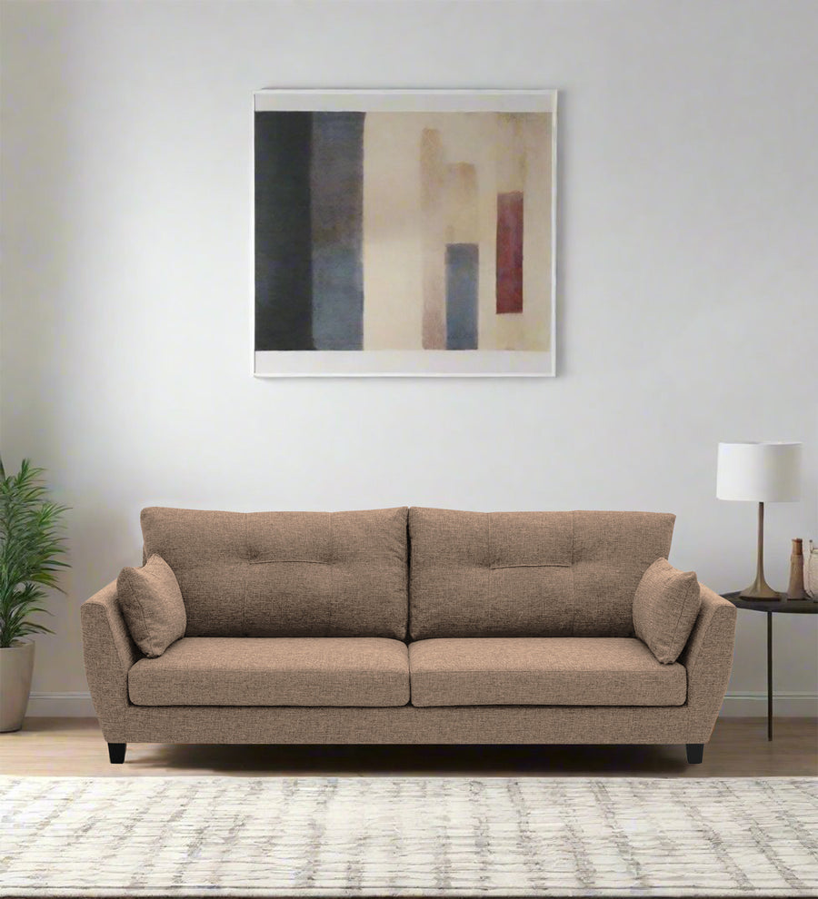 Mario 3 Seater Fabric Sofa - Cookie Beige by Febonic Living