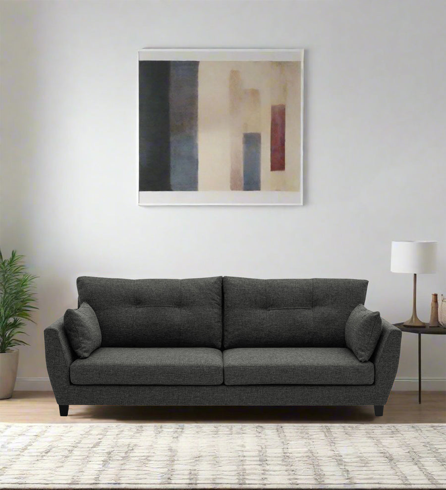 Mario 3 Seater Fabric Sofa - Charcoal Grey by Febonic Living
