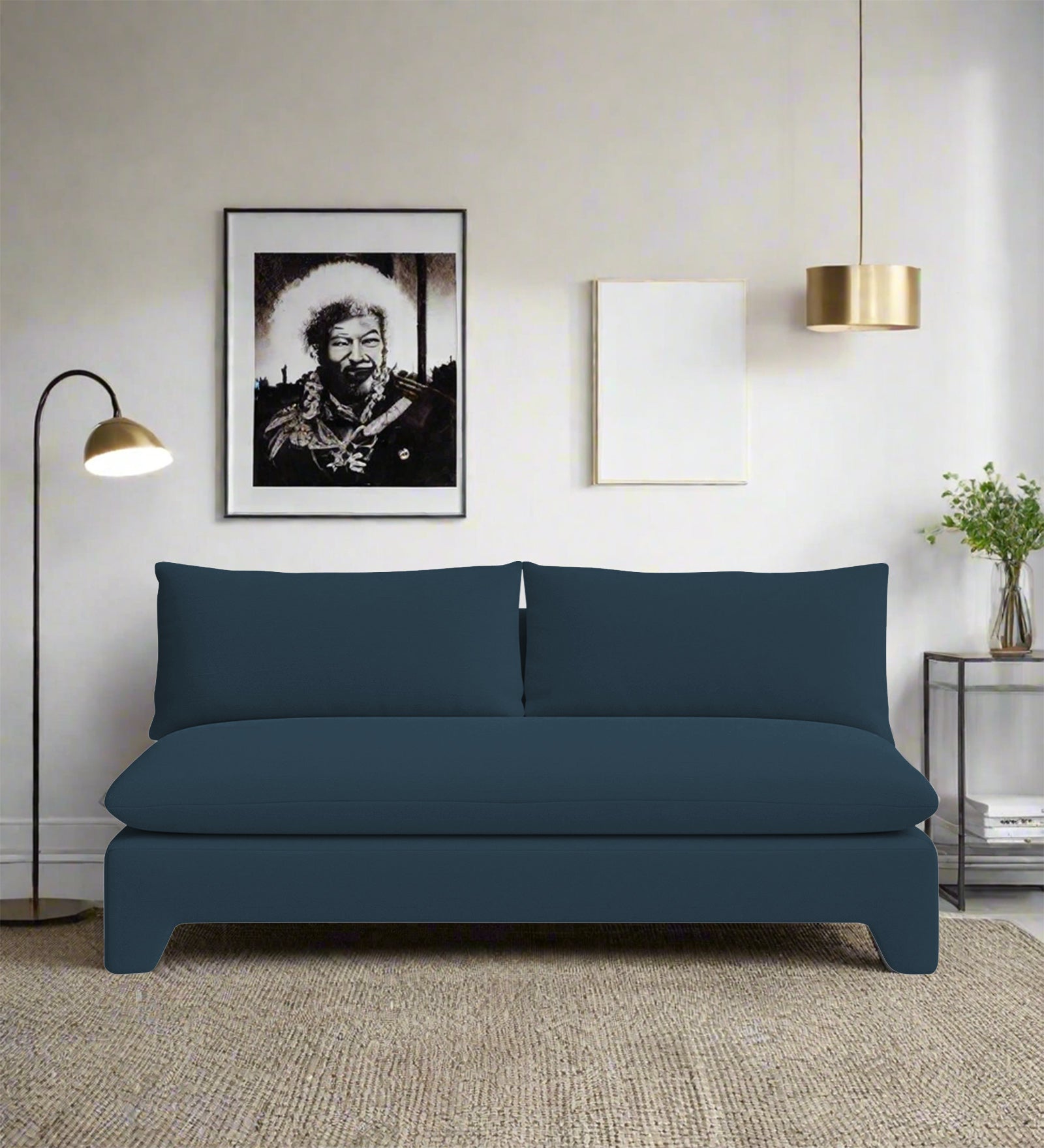 Azura Fabric 3 Seater Sofa In Cool Blue Colour - Febonic Living
