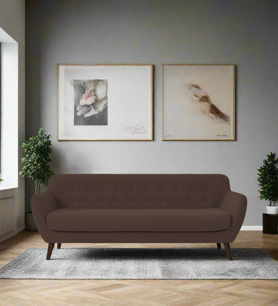 Goofy 3 Seater Fabric Sofa - Caramel Brown by Febonic Living