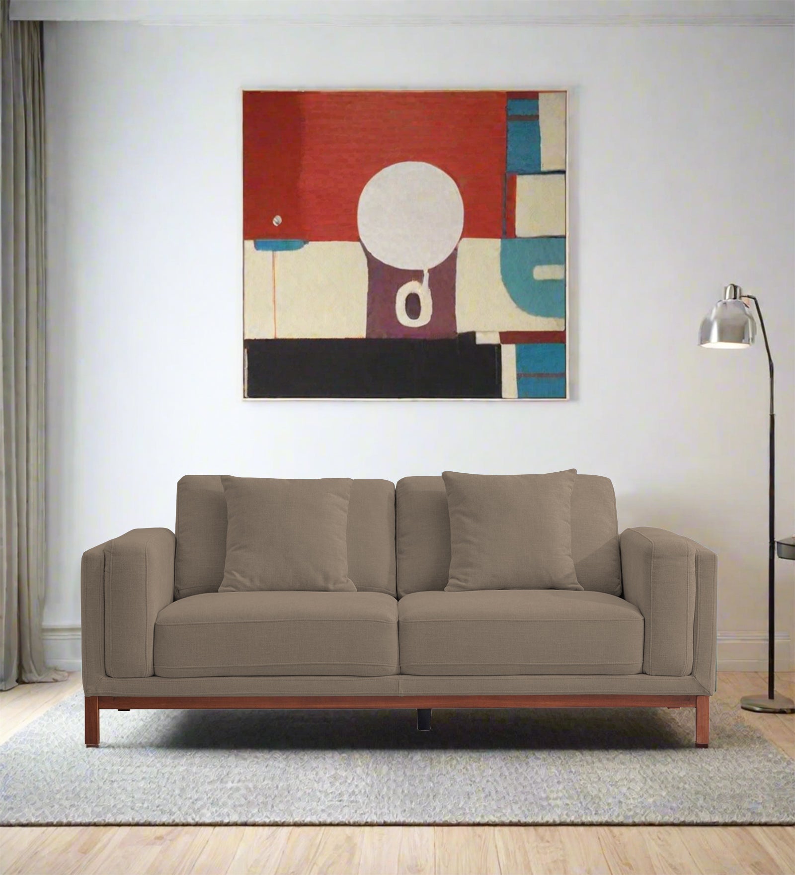 Borry Fabric 3 Seater Sofa in Hazel Beige Colour - Febonic Living