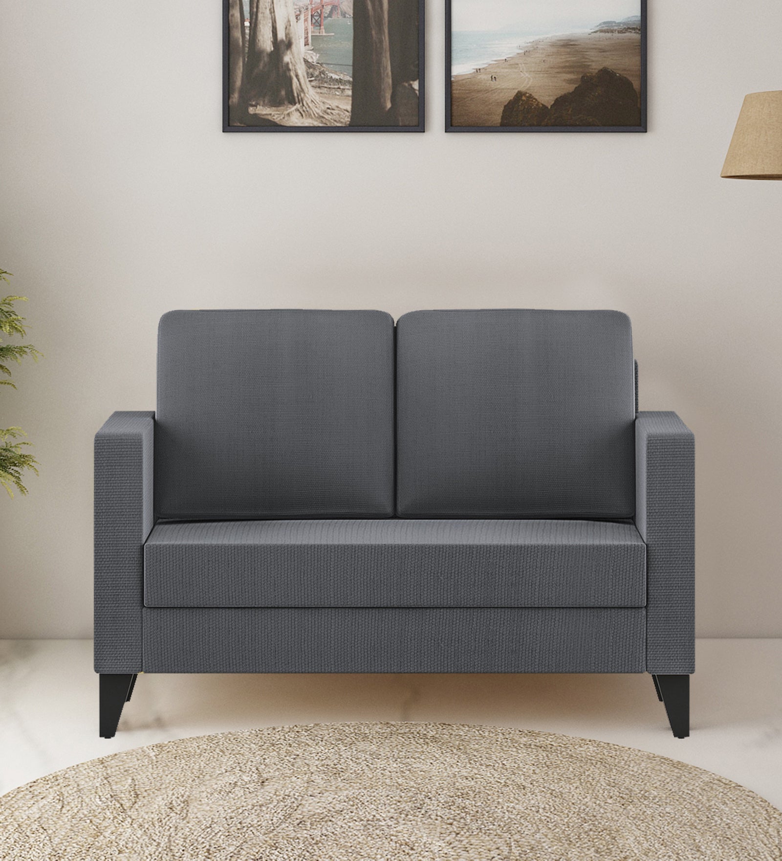 Nori Fabric 2 Seater Sofa In Maba Grey Colour