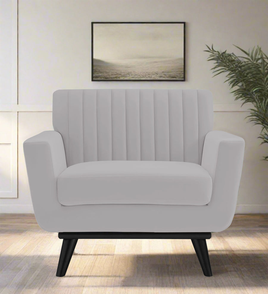 Tucker  1 Seater Velvet Sofa - Concrete Grey by Febonic Living