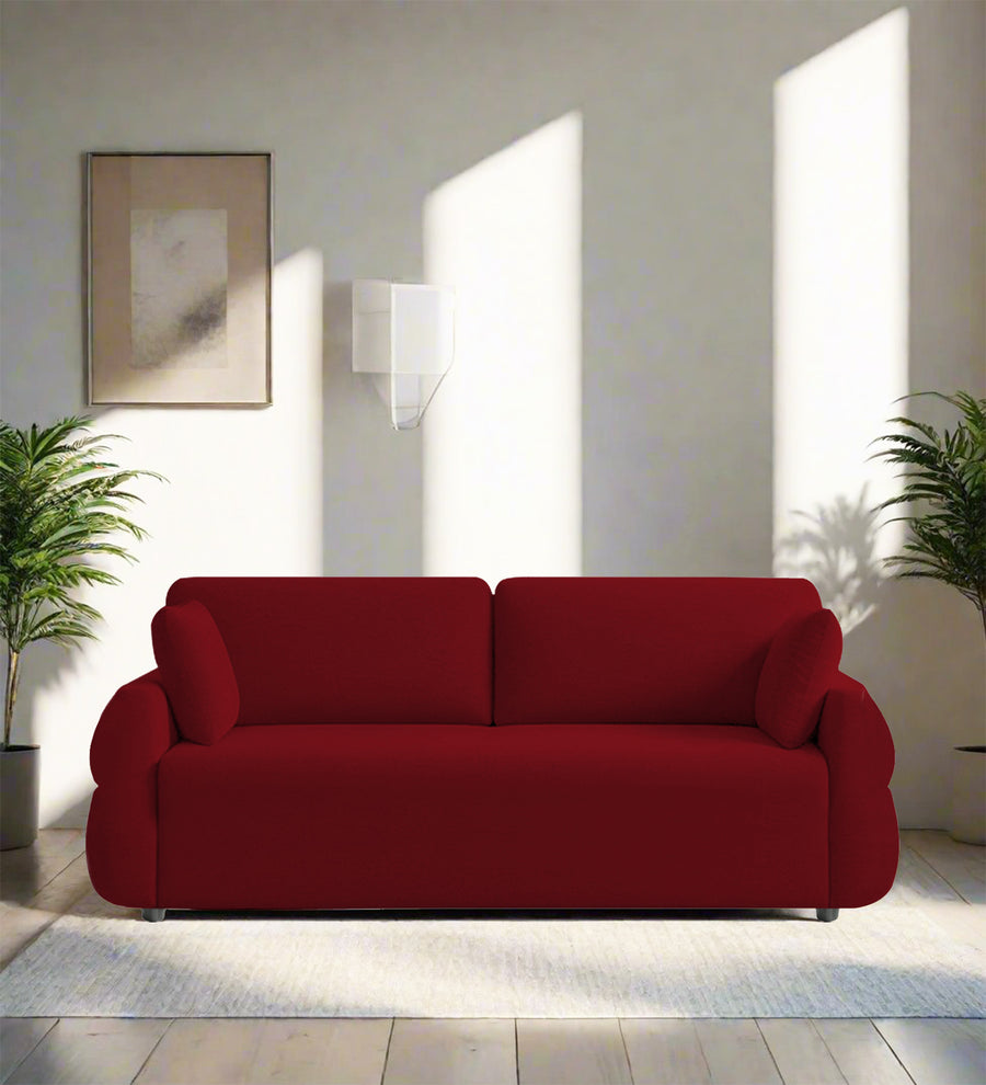 Jack 3 Seater Fabric Sofa - Ruby Red by Febonic Living