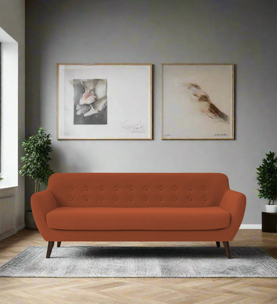 Goofy 3 Seater Fabric Sofa - Royal Orange by Febonic Living