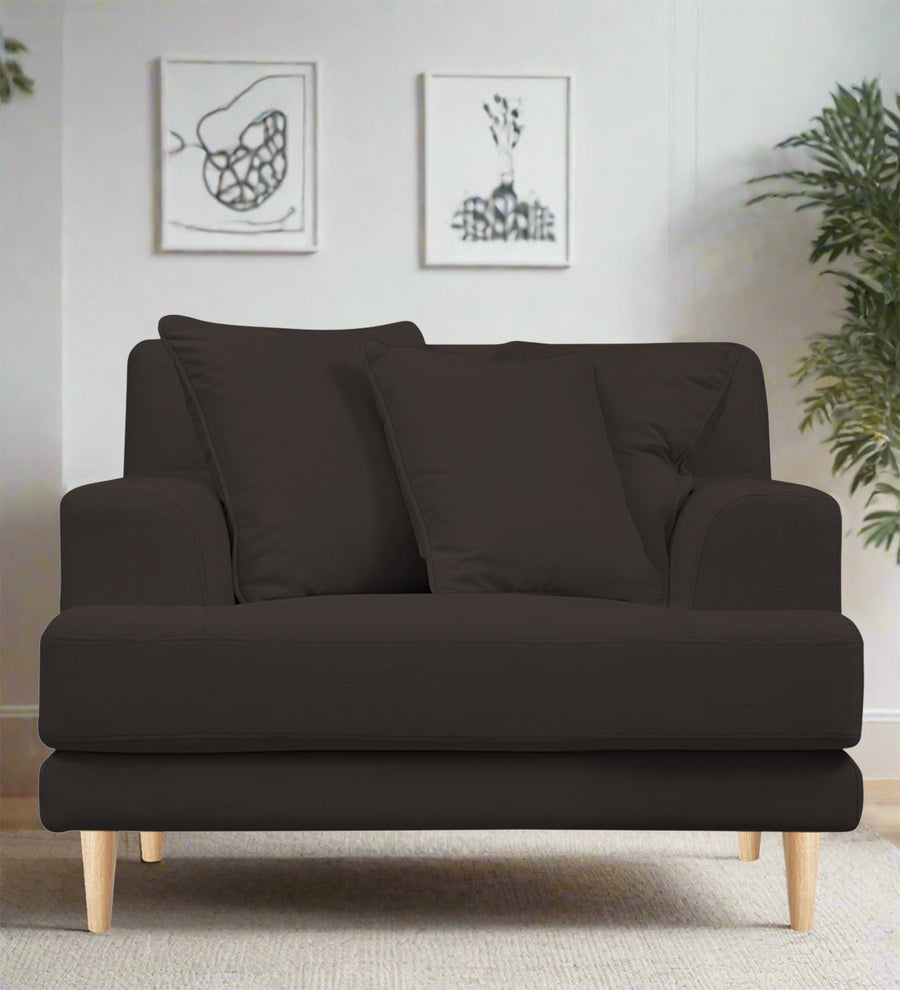 Woody  1 Seater Fabric Sofa - Coal Brown by Febonic Living