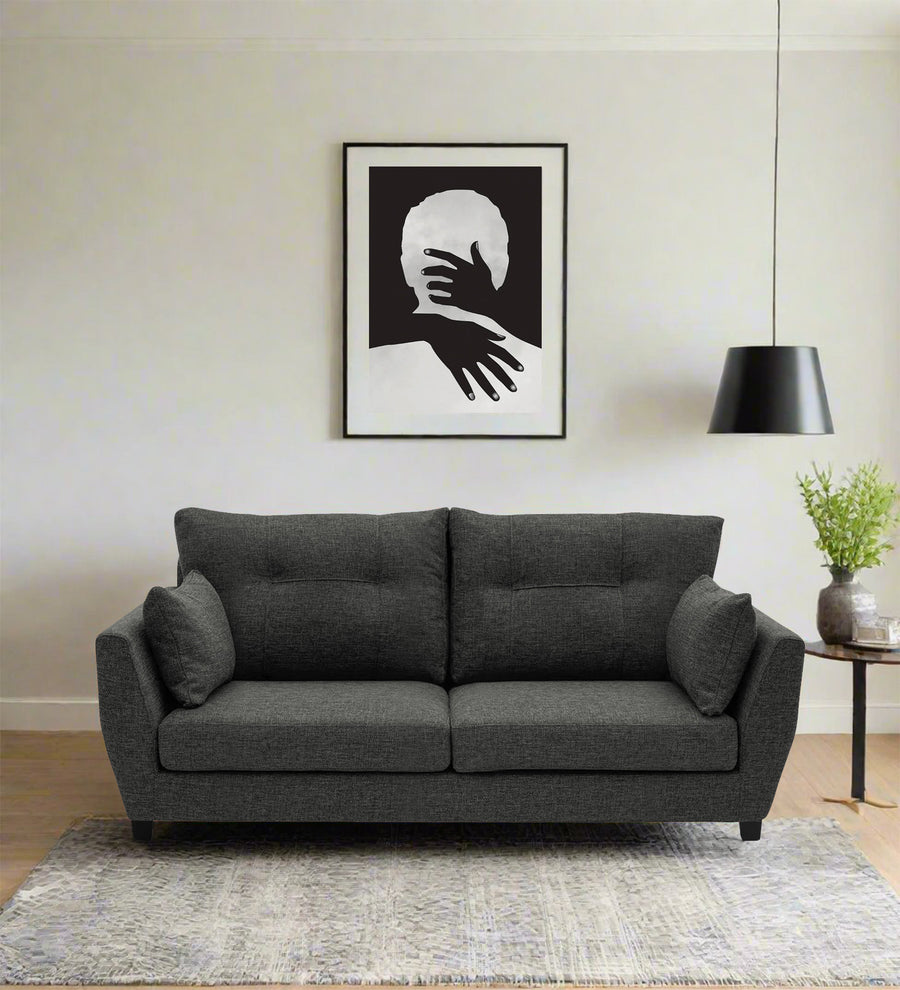 Mario  2 Seater Fabric Sofa - Charcoal Grey by Febonic Living